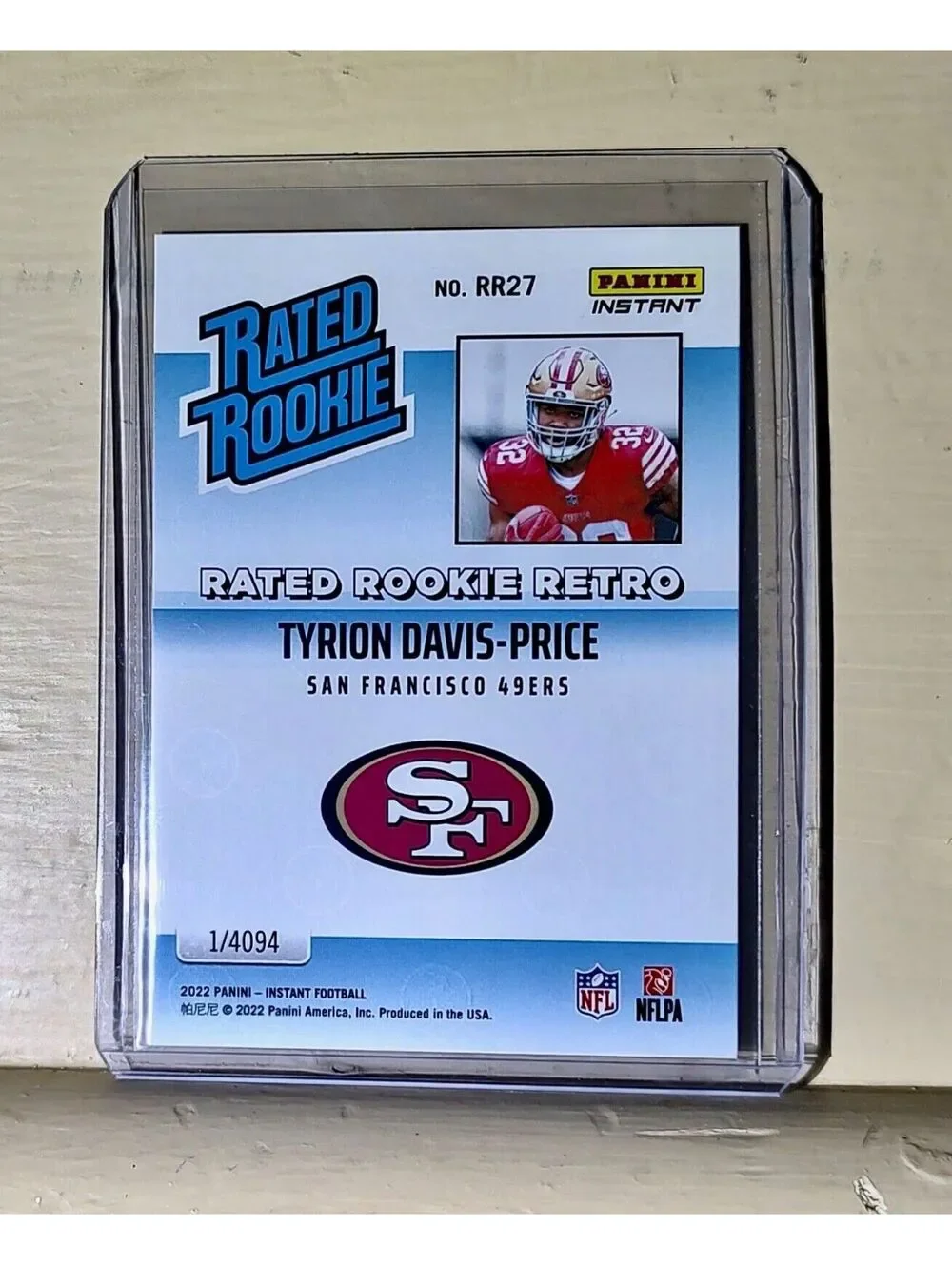 Tyrion Davis-Price 2022 NFL Panini #27 Rated Rookie Retro Football Card 1/4094